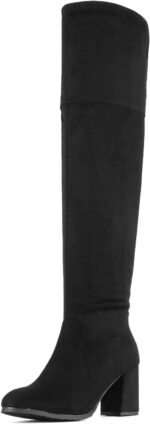 Women's Thigh High Block Heel Over The Knee Boots