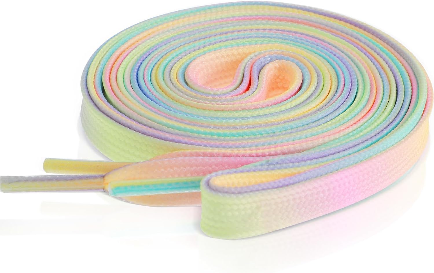 6113t50xM3L._AC_SL1500_.jpg 2 Pairs Rainbow Shoelaces for Sneakers Colored Rainbow Shoe Laces 47 Inch Long 8mm Wide Flat Colorful Shoe Laces For Women Men Adult Kids Teens Girls Daughter - Image 1