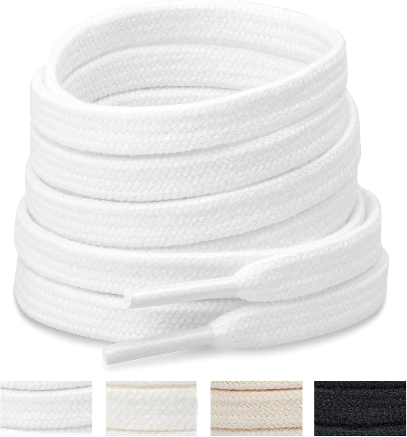 612NGSWOePL._AC_SL1500_.jpg 2 Pairs Flat Athletic Shoelaces 5/16" Wide Sneaker Shoe Laces - Image 1