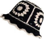 Crochet Bucket Hat for Wo Knit Handmade Foldable Floppy Beach Hat Fashion Cute Comfy and Casual