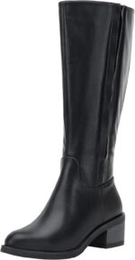 Women's Knee High Boots, Riding High Boots with Inner Zipper and Side Hidden Elastic Band
