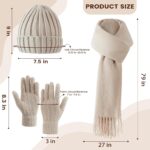 Winter Beanie Hat Scarf Gloves Set, Hat Gloves Scarf Set Women - Image 2