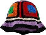 Wo Crochet Hat Floral Crochet Bucket Hat Knitted Hats Fish Hat Travel Outdoor Handmade Knit Hats Fishing Hat Beach Hat