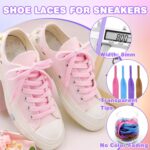Flat Cotton Shoelaces for Sneakers: Solid Athletic Shoe Laces 2 Pair - Image 2