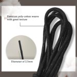 2 Pairs Waxed Round Shoelaces, 2.5mm Classic Oxford Shoe Laces for Formal Dress Shoes, Business Shoelaces, 80cm/31.5" - Image 2