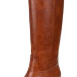 Platform Knee High Boots for Women Square Toe Chunky Block Low Heel Long Boots Wide Calf Riding Boots Pull on Tall Boots