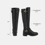 Women's Knee High Boots Wide Calf Low Heel Riding Boots Fall Tall Boots for Women - Image 2