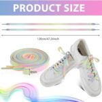 2 Pairs Rainbow Shoelaces for Sneakers Colored Rainbow Shoe Laces 47 Inch Long 8mm Wide Flat Colorful Shoe Laces For Women Men Adult Kids Teens Girls Daughter - Image 2