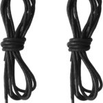 2 Pairs Waxed Round Shoelaces, 2.5mm Classic Oxford Shoe Laces for Formal Dress Shoes, Business Shoelaces, 80cm/31.5"