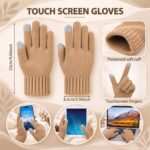 3 Pcs Winter Beret Hat Scarf Gloves Set for Women Warm Gift - Image 2