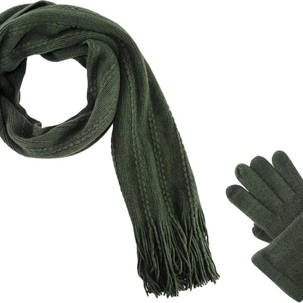 Women's Ultra Soft Knit Scarf & Glove Set