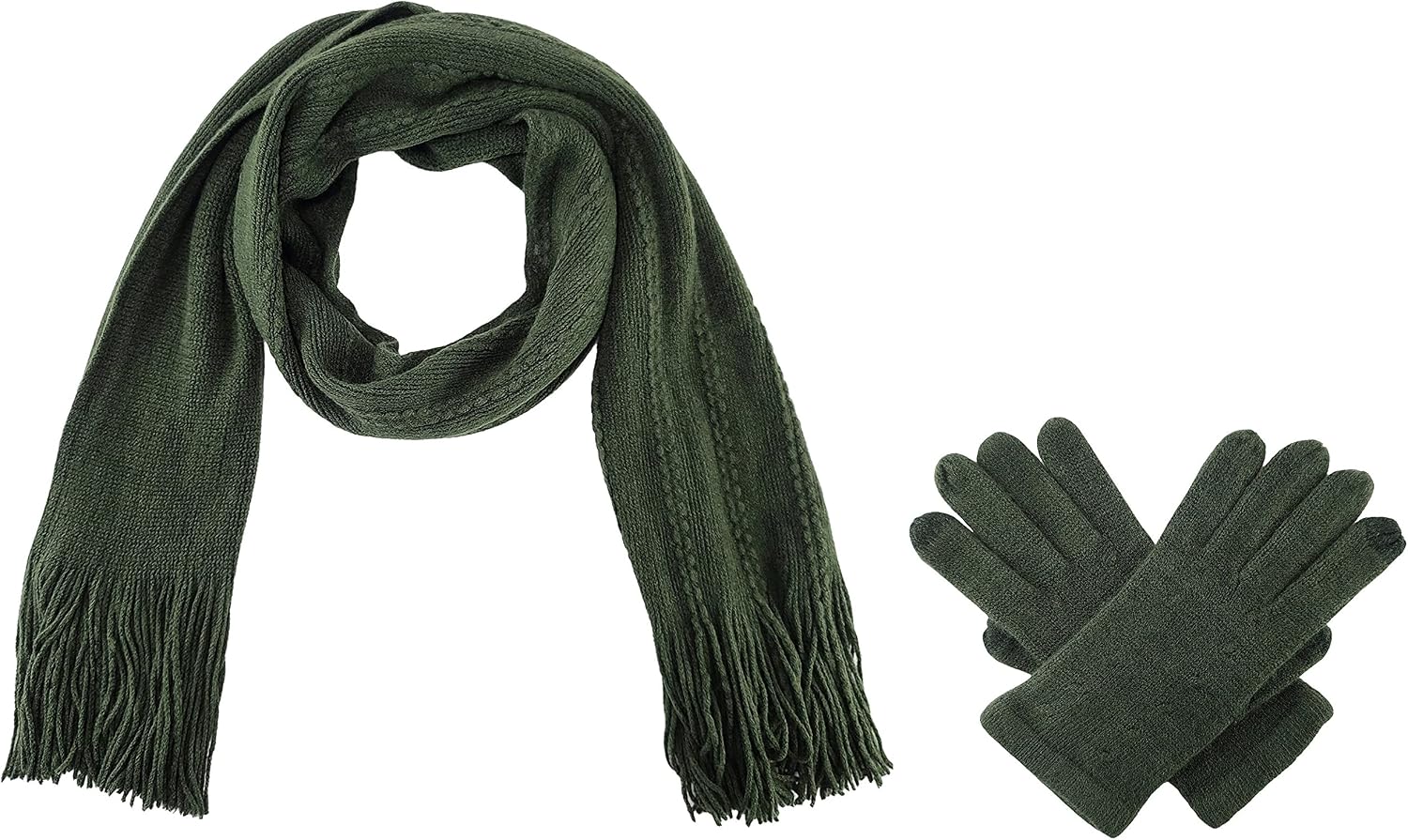 817ysbqNY7S._AC_SL1500_.jpg Women's Ultra Soft Knit Scarf & Glove Set - Image 1
