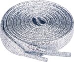 2 Pairs Flat Glitter Metallic Shoe Laces, Colorful Sparkly Shoelaces