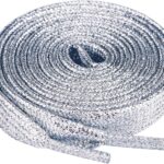2 Pairs Flat Glitter Metallic Shoe Laces, Colorful Sparkly Shoelaces