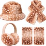 Winter Hat Earmuffs Scarf Gloves Set for Women